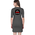 Female T-Shirt Dress | Women's Regular Fit | 180 GSM Bio-Washed Cotton | Pockets, Double Stitched | Casual Wear | Personalized | DTG | Bold Typography | Humor | Relationships | Everyday | Humorous - back - Black - mockup 2
