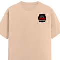 Men's Classic Crew T-Shirt | Regular Fit | 180 GSM Bio-Washed Cotton | DTF Print Ready | Pre-Shrunk, Durable | Personalized | DTF | Bold Typography | Humor | Relationships | Everyday | Humorous - left pocket - Peach - mockup 3