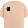 Men's Classic Crew T-Shirt | Regular Fit | 180 GSM Bio-Washed Cotton | DTF Print Ready | Pre-Shrunk, Durable | Personalized | DTF | Bold Typography | Humor | Relationships | Everyday | Humorous - right pocket - Peach - mockup 4
