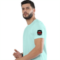 Men's Classic Crew T-Shirt | Regular Fit | 180 GSM Bio-Washed Cotton | DTF Print Ready | Pre-Shrunk, Durable | Personalized | DTF | Bold Typography | Humor | Relationships | Everyday | Humorous - left sleeve - Mint - mockup 5