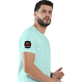 Men's Classic Crew T-Shirt | Regular Fit | 180 GSM Bio-Washed Cotton | DTF Print Ready | Pre-Shrunk, Durable | Personalized | DTF | Bold Typography | Humor | Relationships | Everyday | Humorous - right sleeve - Mint - mockup 6