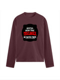 Male Full Sleeve T-Shirt | Regular Fit | 180 GSM Bio-Washed Cotton Blend | Double Stitched & Pre-Shrunk | Men | Personalized | DTF | Bold Typography | Humor | Relationships | Everyday | Humorous - front - Maroon - mockup 1