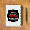 NotePad | A5 Size | Digital Print | 120 Pages | Unisex | Personalized | Bold Typography | Humor | Relationships | Everyday | Humorous - back - White - mockup 2