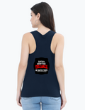 Women's Tank Top | Regular Fit | 180 GSM Bio-Washed Cotton | DTG Print | Pre-Shrunk, Double-Stitched | Personalized | DTG | Bold Typography | Humor | Relationships | Everyday | Humorous - back - Navy Blue - mockup 2