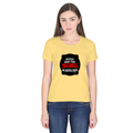 Women's Classic Crew T-Shirt | Regular Fit | 180 GSM Bio-Washed Cotton | DTF Print Ready | Double Stitched, Pre-Shrunk | Personalized | DTF | Bold Typography | Humor | Relationships | Everyday | Humorous - front - Yellow - mockup 1