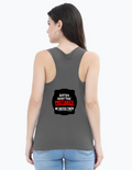 Female Womens Tank Top | Regular Fit | 180 GSM Super Combed Bio-Washed Cotton Blend | Double Stitched, Pre-Shrunk, Colorfast | Women | Personalized | DTF | Bold Typography | Humor | Relationships | Everyday | Humorous - back - Charcoal Melange - mockup 2