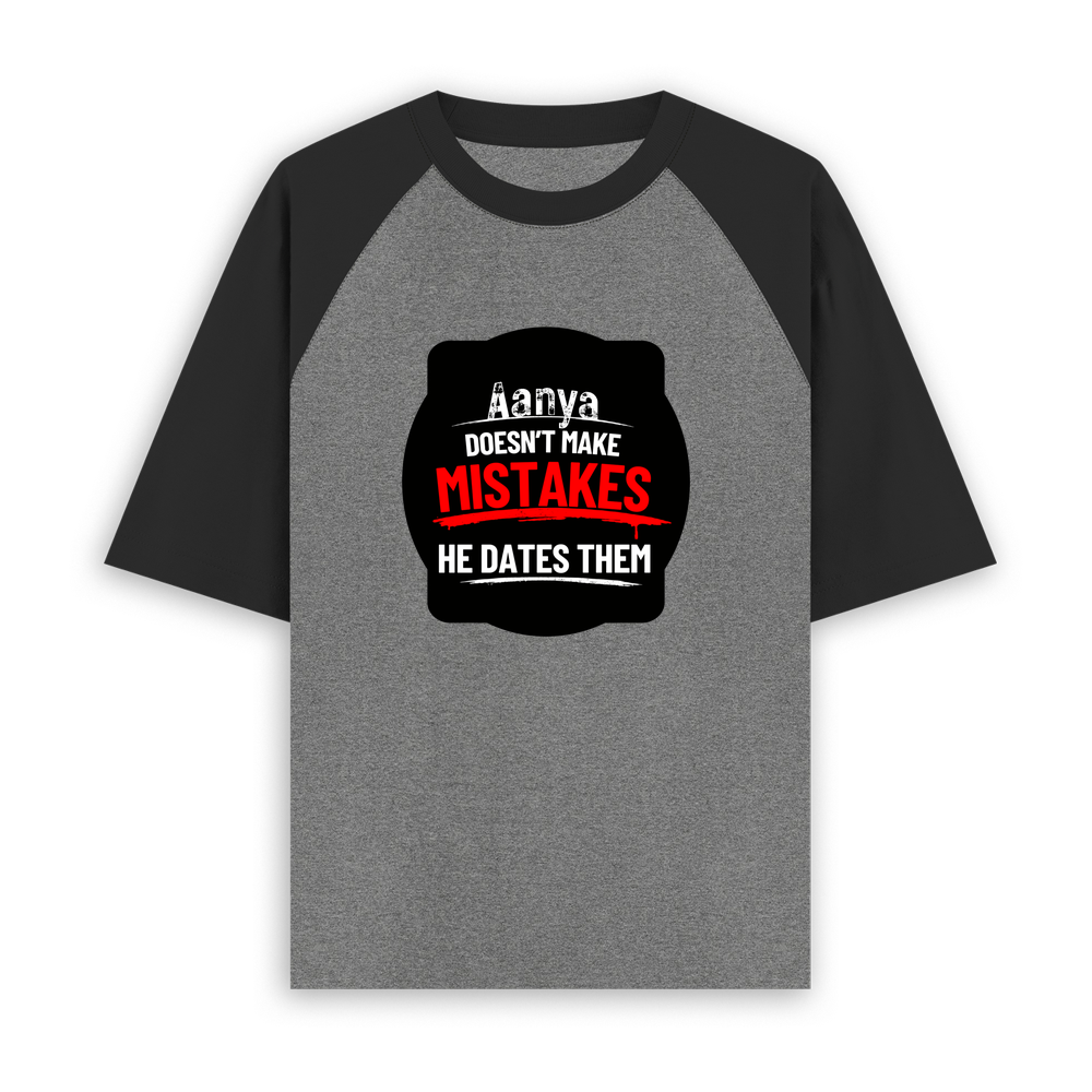 Unisex Oversized Raglan (Embroidery) | Personalized | Embroidery | Bold Typography | Humor | Relationships | Everyday | Humorous - front - mockup 1