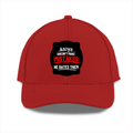 Sports Cap | Adjustable Fit | Polyester | Breathable, Perforated Panels, Embroidery/DTF Printing | Unisex | Personalized | Embroidery | Bold Typography | Humor | Relationships | Everyday | Humorous - Embroidery Print - front - Red - mockup 1