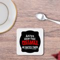 Coasters | Unisex | 3mm MDF Sublimation Print | Glossy Finish, Table Protection | Home & Office Accessory | Personalized | Bold Typography | Humor | Relationships | Everyday | Humorous - front_2 - White - mockup 2