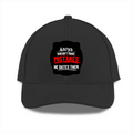 Sports Cap | Adjustable Fit | Polyester | Breathable, Perforated Panels, Embroidery/DTF Printing | Unisex | Personalized | Embroidery | Bold Typography | Humor | Relationships | Everyday | Humorous - humorous humor sports cap rainbow vinyl - front - Black - mockup 1