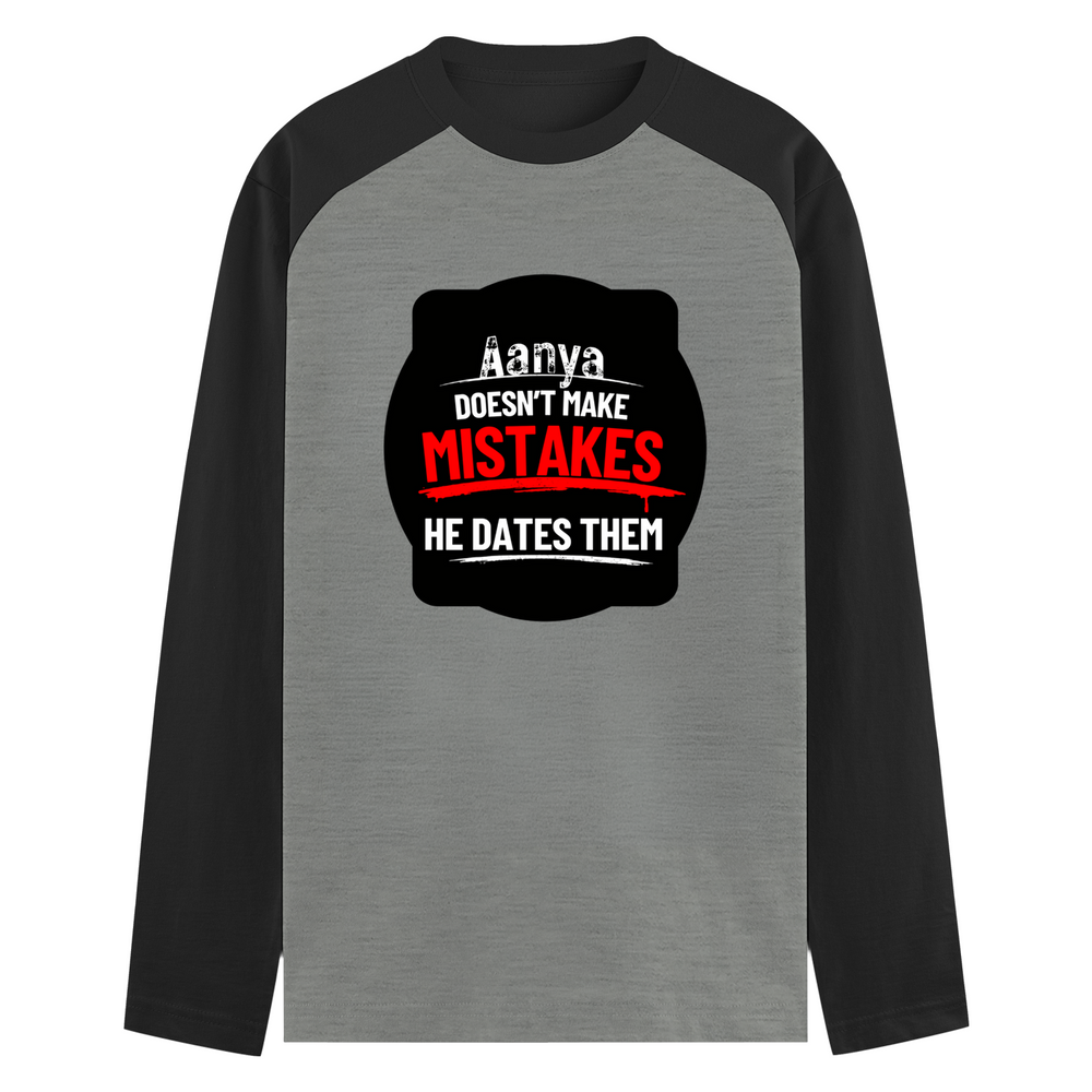 Male Raglan T-Shirt | Regular Fit Men's | 180 GSM Bio-Washed Cotton | DTF Print | Double Stitched Seams | Personalized | DTF | Bold Typography | Humor | Relationships | Everyday | Humorous - front - mockup 1