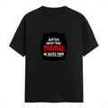Male Classic Crew T-Shirt | Men's Regular Fit | 180 GSM Bio-Washed Cotton Blend | Embroidery | Pre-Shrunk, Double-Stitched | Personalized | Bold Typography | Humor | Relationships | Everyday | Humorous - front - Black - mockup 1