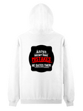 Pullover Hoodie | Unisex | DTG Tri-layer Fabric | Ribbed Cuff & Hem, Regular Fit | Personalized | DTG | Bold Typography | Humor | Relationships | Everyday | Humorous - back - White - mockup 2
