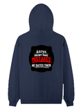Pullover Hoodie | Unisex Regular Fit | Tri-Layer Cotton Blend | DTG Print Ready | All-Season Comfort, Durable | Adults | Personalized | DTG | Bold Typography | Humor | Relationships | Everyday | Humorous - back - Navy Blue - mockup 2
