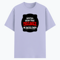 Cotton Stretch T-Shirt | Unisex Fit | 95% Cotton 5% Spandex Blend | Stretchable, Breathable | Adults | Personalized | DTG | Bold Typography | Humor | Relationships | Everyday | Humorous - DTG Print - front - Lavender - mockup 1