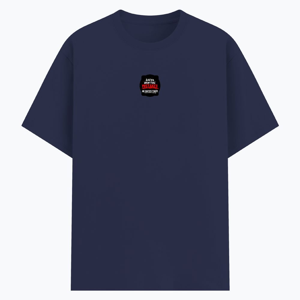 Basic T-Shirt | Unisex XS-2XL | Soft Poly-Cotton Blend | Durable Stitching | Everyday Wear | Personalized | DTG | Bold Typography | Humor | Relationships | Everyday | Humorous - front - Navy Blue - mockup 1