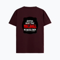 Supima T-Shirt | Unisex Regular Fit | 100% Supima Cotton | DTF Print | Pre-Shrunk | Soft Feel | Adults | Personalized | DTF | Bold Typography | Humor | Relationships | Everyday | Humorous - back - Maroon - mockup 2