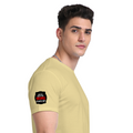Supima T-Shirt | Unisex Regular Fit | 100% Supima Cotton | DTF Print | Pre-Shrunk | Soft Feel | Adults | Personalized | DTF | Bold Typography | Humor | Relationships | Everyday | Humorous - right sleeve - Beige - mockup 6