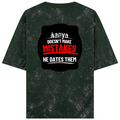 Acid Wash Oversized Tee | Unisex Relaxed Fit | 100% Super-Combed Cotton 240 GSM | Lycra Ribbed Neck, Unique Finish | Adult | Personalized | DTG | Bold Typography | Humor | Relationships | Everyday | Humorous - back - Bottle Green - mockup 2