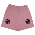Terry Shorts | Unisex Fit | 260 GSM Terry Cotton | DTG Print | Adjustable Drawcord Waist | Slip-in Pockets | Adults | Personalized | DTG | Bold Typography | Humor | Relationships | Everyday | Humorous - left pocket - Flamingo - mockup 1