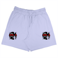 Terry Shorts | Unisex Adults | Premium Terry Cotton | DTF Print | Adjustable Drawcord Waist & Pockets | Personalized | DTF | Bold Typography | Humor | Relationships | Everyday | Humorous - left pocket - Lavender - mockup 1