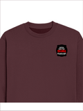 Oversized Sweatshirt | Relaxed Fit, Drop Shoulder, Unisex | 400 GSM Cotton Blend | Pre-Shrunk, Bio-Washed | Personalized | DTG | Bold Typography | Humor | Relationships | Everyday | Humorous - left pocket - Maroon - mockup 3