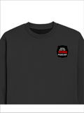 Oversized Sweatshirt | Relaxed Fit Unisex | 400 GSM Cotton Blend | Pre-Shrunk, Drop Shoulder Design | Personalized | DTG | Bold Typography | Humor | Relationships | Everyday | Humorous - left pocket - Black - mockup 3