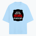 Terry Oversized Tee | Unisex Relaxed Fit | 260 GSM Cotton Blend | Ultra-Soft, Breathable, Drop Shoulder | Personalized | DTG | Bold Typography | Humor | Relationships | Everyday | Humorous - front - Baby Blue - mockup 1