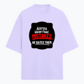 Terry Oversized Tee | Unisex Relaxed Fit | 260 GSM Cotton Blend | Ultra-Soft, Breathable, Drop Shoulder | Personalized | DTG | Bold Typography | Humor | Relationships | Everyday | Humorous - front - Lavender - mockup 1
