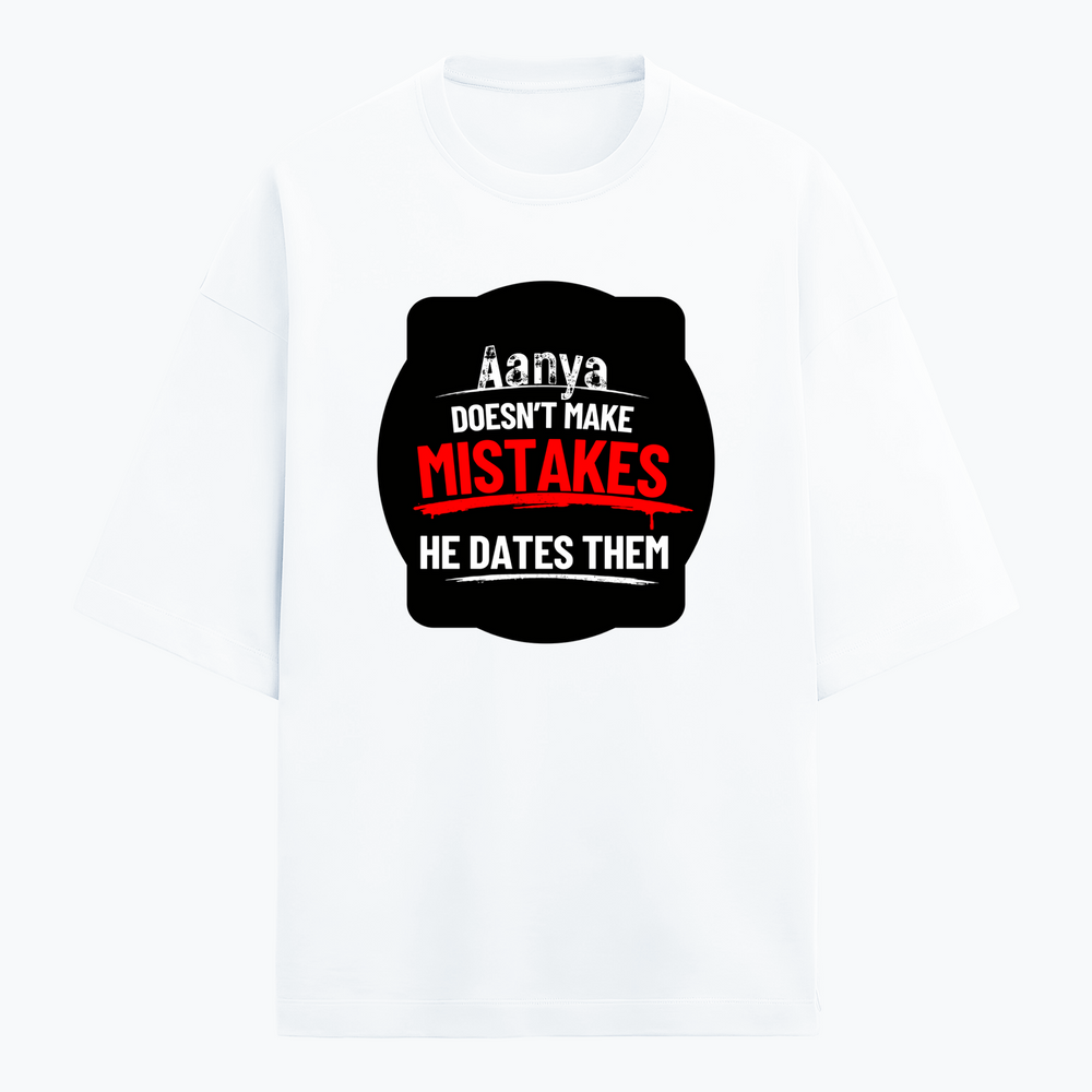 Terry Oversized Tee | Unisex Relaxed Fit | 260 GSM Cotton Blend | Ultra-Soft, Breathable, Drop Shoulder | Personalized | DTG | Bold Typography | Humor | Relationships | Everyday | Humorous - front - White - mockup 1
