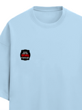 Terry Oversized Tee | Unisex Relaxed Fit | 260 GSM Cotton Blend | Ultra-Soft, Breathable, Drop Shoulder | Personalized | DTG | Bold Typography | Humor | Relationships | Everyday | Humorous - left pocket - Baby Blue - mockup 3