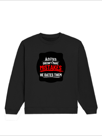 Oversized Sweatshirt | Relaxed Fit, Drop Shoulder | 400 GSM Cotton Blend, DTG Ready | Pre-Shrunk, Durable, Cozy | Unisex Adult | Personalized | DTG | Bold Typography | Humor | Relationships | Everyday | Humorous - front - Black - mockup 1