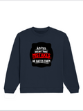 Oversized Sweatshirt | Relaxed Fit, Drop Shoulder | 400 GSM Cotton Blend, DTG Ready | Pre-Shrunk, Durable, Cozy | Unisex Adult | Personalized | DTG | Bold Typography | Humor | Relationships | Everyday | Humorous - front - Navy Blue - mockup 1