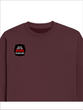 Oversized Sweatshirt | Relaxed Fit, Drop Shoulder | 400 GSM Cotton Blend, DTG Ready | Pre-Shrunk, Durable, Cozy | Unisex Adult | Personalized | DTG | Bold Typography | Humor | Relationships | Everyday | Humorous - right pocket - Maroon - mockup 4