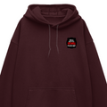 Oversized Hoodie | Relaxed Fit | Unisex | 400 GSM Cotton Blend | Pre-Shrunk Drop Shoulder | Adults | Personalized | DTG | Bold Typography | Humor | Relationships | Everyday | Humorous - left pocket - Maroon - mockup 3