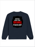 Oversized Sweatshirt | Relaxed Fit | 400 GSM Cotton Blend | DTG Ready | Pre-Shrunk | Drop Shoulder | Unisex Adult | Personalized | DTG | Bold Typography | Humor | Relationships | Everyday | Humorous - back - Navy Blue - mockup 2