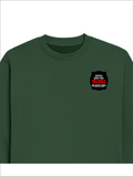 Oversized Sweatshirt | Relaxed Fit | 400 GSM Cotton Blend | DTG Ready | Pre-Shrunk | Drop Shoulder | Unisex Adult | Personalized | DTG | Bold Typography | Humor | Relationships | Everyday | Humorous - left pocket - Bottle Green - mockup 3