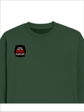 Oversized Sweatshirt | Relaxed Fit | 400 GSM Cotton Blend | DTG Ready | Pre-Shrunk | Drop Shoulder | Unisex Adult | Personalized | DTG | Bold Typography | Humor | Relationships | Everyday | Humorous - right pocket - Bottle Green - mockup 4