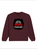 Oversized Sweatshirt | Relaxed Fit Drop Shoulder | 400 GSM Cotton Blend DTG | Pre-Shrunk Bio-Washed | Unisex Adult | Personalized | DTG | Bold Typography | Humor | Relationships | Everyday | Humorous - front - Maroon - mockup 1