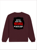 Oversized Sweatshirt | Relaxed Fit Drop Shoulder | 400 GSM Cotton Blend DTG | Pre-Shrunk Bio-Washed | Unisex Adult | Personalized | DTG | Bold Typography | Humor | Relationships | Everyday | Humorous - back - Maroon - mockup 2