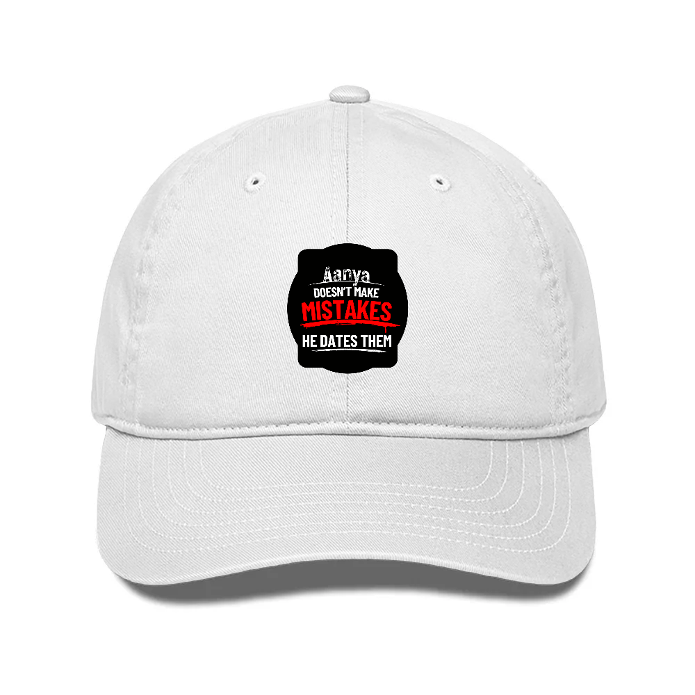 Classic Baseball Cap | Universal Fit | Drill Cotton | Sun Protection & Breathable | Unisex | Personalized | Embroidery | Bold Typography | Humor | Relationships | Everyday | Humorous - Embroidery Print - front - White - mockup 1