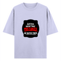 Oversized Standard T-Shirt | Relaxed Fit Unisex | 100% Super Combed Cotton DTG Print | Soft Durable Breathable | Adult | Personalized | DTG | Bold Typography | Humor | Relationships | Everyday | Humorous - front - Lavender - mockup 1
