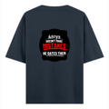 Oversized Standard T-Shirt | Relaxed Fit Unisex | 100% Super Combed Cotton DTG Print | Soft Durable Breathable | Adult | Personalized | DTG | Bold Typography | Humor | Relationships | Everyday | Humorous - back - Navy Blue - mockup 2