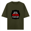 Oversized Classic T-Shirt | Unisex Oversized Fit | 100% Super-Combed Cotton, 240 GSM | Pre-Shrunk, Double-Stitched | Unisex | Personalized | DTG | Bold Typography | Humor | Relationships | Everyday | Humorous - front - Olive Green - mockup 1