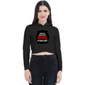 Female Cropped Hoodie | Regular Fit | 320 GSM Bio-Washed Fabric | Double Stitched Seam | Women's | Personalized | DTG | Bold Typography | Humor | Relationships | Everyday | Humorous - front - Black - mockup 1