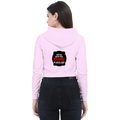 Female Cropped Hoodie | Regular Fit | 320 GSM Bio-Washed Fabric | Double Stitched Seam | Women's | Personalized | DTG | Bold Typography | Humor | Relationships | Everyday | Humorous - back - Light Baby Pink - mockup 2