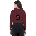 Female Cropped Hoodie | Regular Fit | 320 GSM Bio-Washed Fabric | Double Stitched Seam | Women's | Personalized | DTG | Bold Typography | Humor | Relationships | Everyday | Humorous - back - Maroon - mockup 2
