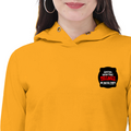 Female Cropped Hoodie | Regular Fit | 320 GSM Bio-Washed Fabric | Double Stitched Seam | Women's | Personalized | DTG | Bold Typography | Humor | Relationships | Everyday | Humorous - left pocket - Mustard Yellow - mockup 3