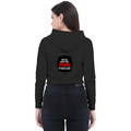 Female Cropped Hoodie | Regular Fit Women's | 320 GSM Bio-Washed Cotton Blend DTG | Pre-Shrunk, Double Stitched | Women | Personalized | DTG | Bold Typography | Humor | Relationships | Everyday | Humorous - back - Black - mockup 2