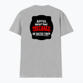 Male V Neck T-Shirt | Men's Regular Fit | 180 GSM Bio-Washed Cotton | DTG Print | Double Stitched, Ribbed Neck | Personalized | DTG | Bold Typography | Humor | Relationships | Everyday | Humorous - back - Grey Melange - mockup 2
